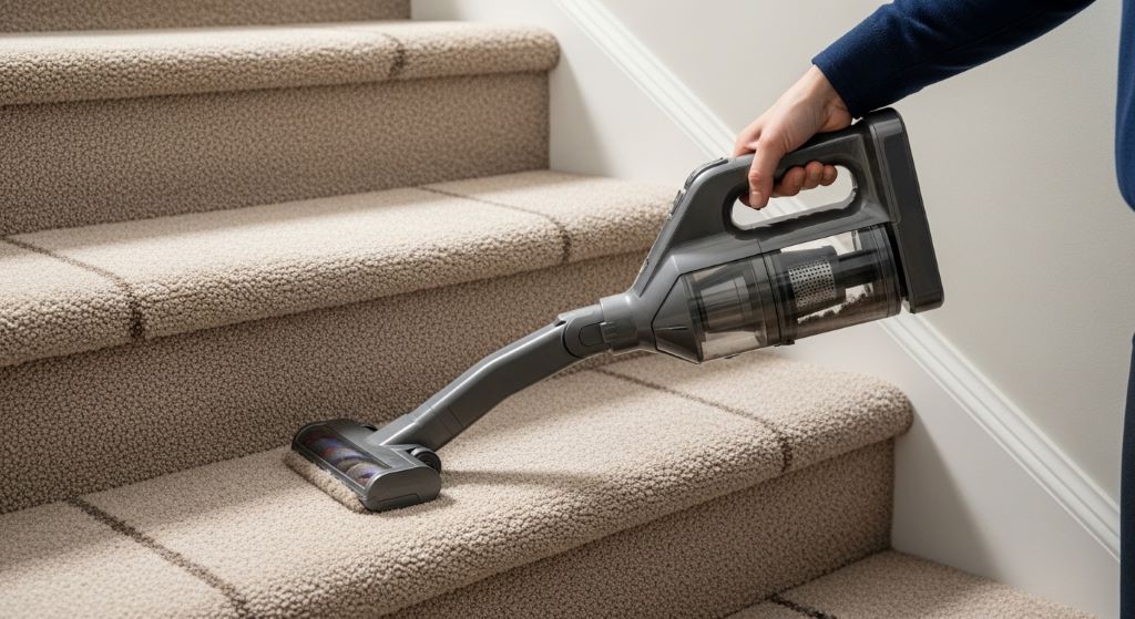 How to Use a Handheld Vacuum for Carpeted Stairs Efficiently
