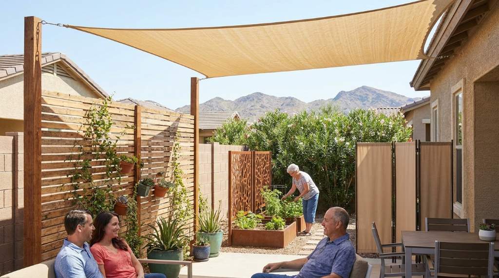 Phoenix family using room dividers for home privacy