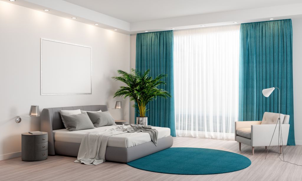 Affordable curtains enhancing the style of a bright modern living room.