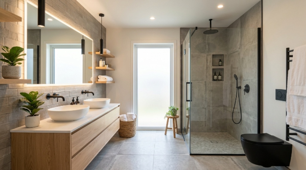 Modern bathroom design with expert remodeling upgrades