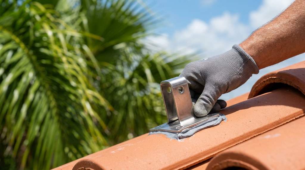 Stainless steel roof hardware installed on Tampa roof