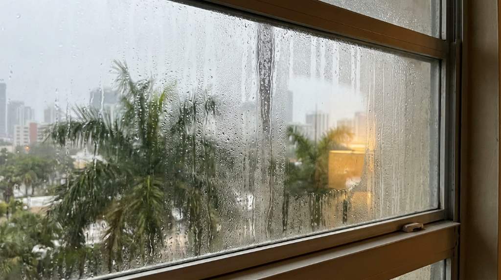 Window seal failure causing interior glass fogging